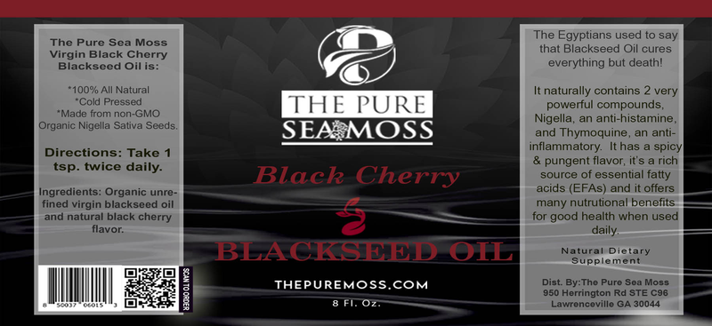 100% Organic Unrefined Extra Virgin Cold Pressed Black Cherry Blackseed Oil